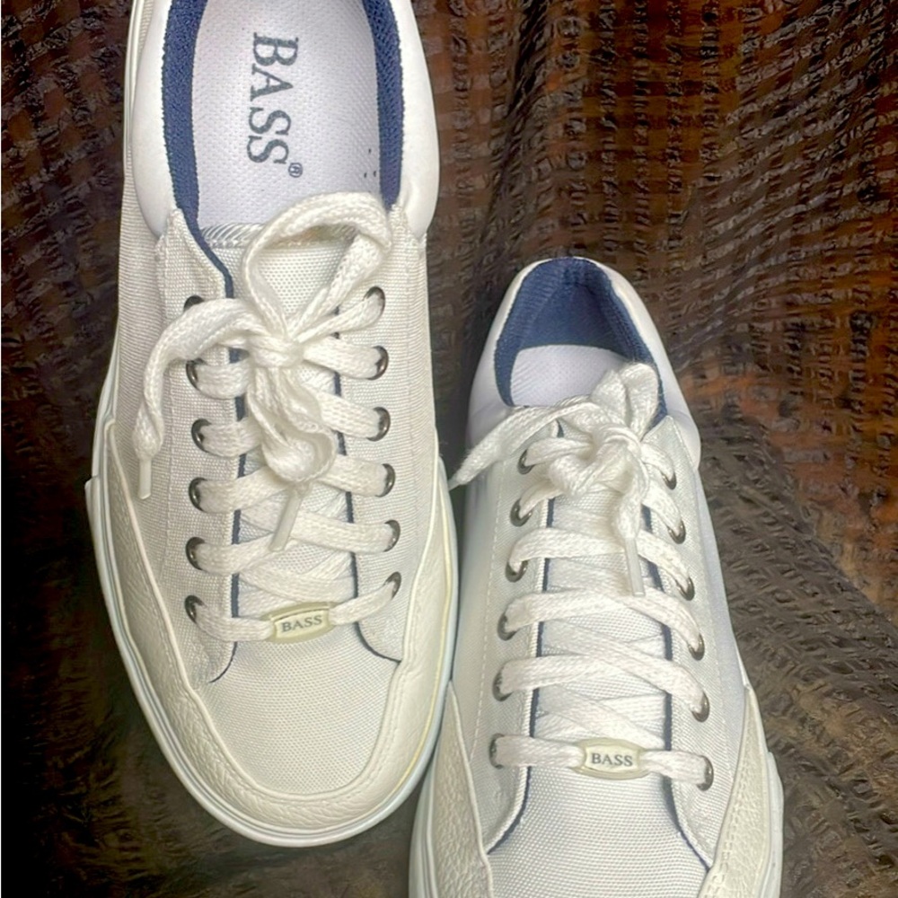 ❤️ Bass WOMEN’S NAUTICAL Style  White Sneakers Tennis Shoes